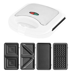 Machine à sandwichs Aifa pour petit-déjeuner, avec plaques triangulaires antiadhésives pour gaufres plates et toast, et poignée à toucher froid. - Product Image 1