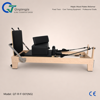 Machine de Pilates Reformer en bois d'érable à rail fixe, équipement d'entraînement de base pour studio professionnel