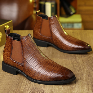Chaussures hautes de style britannique pour hommes, pour tenues de soirée, bottes Chelsea, bottes Chukka pour hommes - Product Image 4