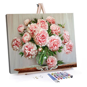 <span class=keywords><strong>Pintura</strong></span> de <span class=keywords><strong>rosas</strong></span> rojas y negras grandes por números, arte de <span class=keywords><strong>tela</strong></span> de estilo europeo sobre lienzo de lino para decoración del hogar - Product Image 1