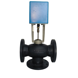 Vanne électrique 3 voies VB7300-16Q vannes de régulation <span class=keywords><strong>PI</strong></span> système de débit de vapeur HVAC vannes de régulation <span class=keywords><strong>PI</strong></span> corps DI extrémité à bride 3 voies - Product Image 1