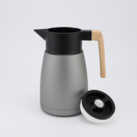 Poignée en bois Style Fabricant Thermos Double Paroi Verre Pichet À Vide Glace Boissons Thé Cafetière Fiole À Vide