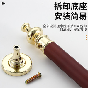 มือจับประตูไม้สไตล์จีนแบบใหม่ สีบรอนซ์โบราณ ผิวไม้แพร์ ติดตั้งบนพื้นผิว สำหรับประตูห้องนอน - Product Image 3