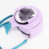 Sac à dos/sac à main/sac bandoulière personnalisé Shark Ita 2-en-1 avec fenêtre transparente pour affichage de badges, cadeau Kawaii pour fans d'anime pour elle