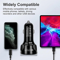 Pengisi Daya Mobil 55W 3-Port USB PD Pengisian Cepat QC 3.0 USB C Elektrik 12V 24V Pemantik Rokok untuk Ponsel