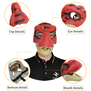 Mascarilla de látex con Logo personalizado, máscara de dinosaurio, dragón de Horror, para fiesta de Halloween, Cosplay, Raptor jurásico, <span class=keywords><strong>Dino</strong></span>, mandíbula móvil, máscaras realistas - Product Image 3