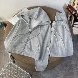 Combinaisons Automne-Hiver pour Femmes, Sweatshirts à <span class=keywords><strong>Capuche</strong></span> Casual pour Porter en Extérieur, Vestes Deux Pièces à la Mode et Polyvalentes - Product Image 2
