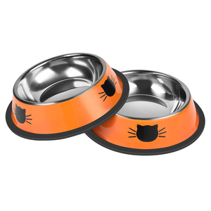 Tazón Portátil Ecológico de Acero Inoxidable para Comida y Agua para Perros y Gatos, Color Naranja, Resistente al Óxido y Fácil de Limpiar - Product Image 1