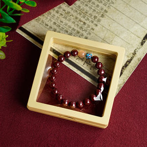 FUTUJI Cinnabar Buddhist <span class=keywords><strong>Mala</strong></span> سوار مع حبة حجر الشمس لتخفيف القلق حظ جيد سوار رفيع - Product Image 4