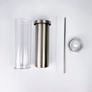 Gobelet isotherme 20oz en acier intérieur et plastique PC extérieur, effet boule à neige, vierge pour sublimation, pailleté, portable, pour voyage quotidien - Product Image 1