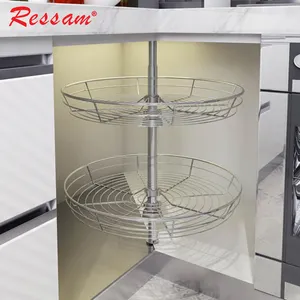 Kitchen Cabinet 270 Degree Swivel Basket Three Quarter Circle