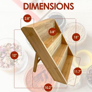 Étagère à épices en bambou écologique à trois niveaux pour les herbes et les assaisonnements, rangement de cuisine durable - Product Image 2