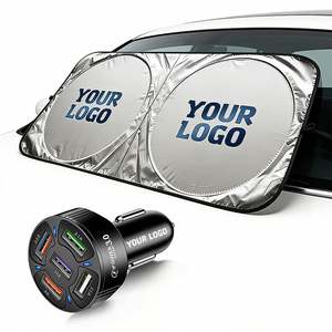 Pare-soleil pliable personnalisé avec logo pour pare-brise de voiture, protection solaire pour concessionnaires automobiles, cadeau promotionnel d'entreprise - Product Image 1