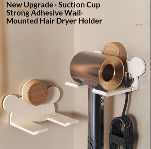 Soporte <span class=keywords><strong>de</strong></span> pared para secador <span class=keywords><strong>de</strong></span> pelo con ventosa sin perforaciones, estante <span class=keywords><strong>de</strong></span> almacenamiento elegante para baño, sin perforaciones - Product Image 4