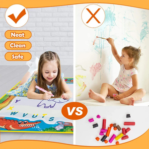 Junmon EVA Magic Water Drawing Mat <b>Coloring</b> Doodle Painting Board Montessori Educational Toys Set with Color Box for Kids T25 - Product Image 4