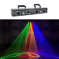Projecteur laser à balayage linéaire 4 têtes, DMX512/Son/Automatique 3-en-1, Effet de scène RVB pleine couleur pour DJ et spectacles en boîte de nuit