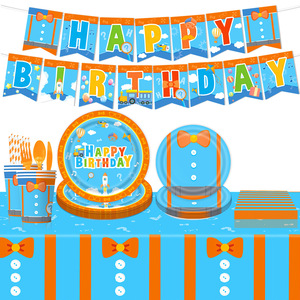 Artículos para Fiestas <span class=keywords><strong>de</strong></span> Cumpleaños Infantiles <span class=keywords><strong>de</strong></span> Dibujos Animados, Juego Completo para Fiestas, Pancarta <span class=keywords><strong>de</strong></span> Cumpleaños, Platos, Globos, Gorros, Regalos para Baby Shower - Product Image 1