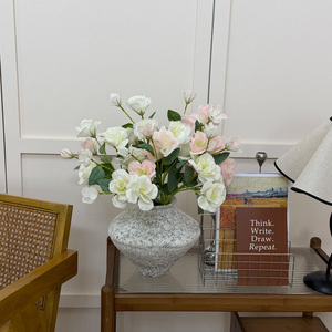 Fleurs artificielles Lisianthus rose et blanc en soie, haute simulation, 30cm-100cm de haut, pour la décoration du salon - Product Image 3