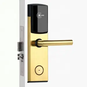 नि: शुल्क एसडीके Keycard आरएफआईडी होटल कमरे के दरवाजे का ताला स्टेनलेस स्टील स्मार्ट चुंबकीय T5557 कार्ड इलेक्ट्रॉनिक होटल के दरवाजे के लिए ताला