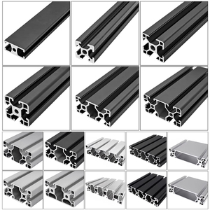 <span class=keywords><strong>Profil</strong></span>é d'extrusion industriel en aluminium extrudé noir 4040 4080 40120 40160, matériau anodisé en alliage d'aluminium 6063 T5 - Product Image 2
