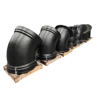 DN450 SCH20 ÉPAULE EN ACIER NOIR 90 DEGRÉS ED END 3D COURT RADIUS COUDE