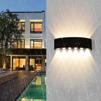 Lampe murale moderne en aluminium LED pour extérieur et intérieur, IP65, blanc/noir, pour la maison, les escaliers, la chambre à coucher, le chevet, la salle de bain