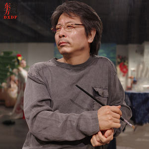 Figura de cera personalizada Premium, <span class=keywords><strong>pintor</strong></span> de artista de hombre realista, sentado, tamaño humano, artesaní<span class=keywords><strong>a</strong></span> de resina de celebridad <span class=keywords><strong>a</strong></span> la venta - Product Image 5