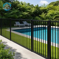 Clôture de sécurité en alliage d'aluminium thermolaqué, hauteur 3 m, pour ferme, ranch, cour, piscine, pelouse, périmètre et chantier de construction