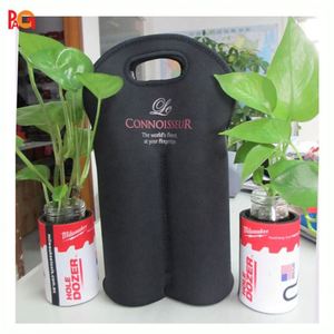 Custom High Quality Two <b>Bottles</b> Neoprene Wine Cooler Bag Factory Wholesale Insulated Red Wine Cooler Bag - Product Image 3