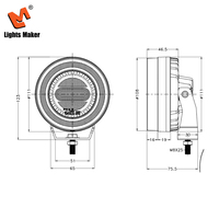 Phare de conduite LED rond haute intensité 58 W 4,4 pouces 3000LM à faisceau large avec anneau halo DRL pour tracteur et bateau YW-1080