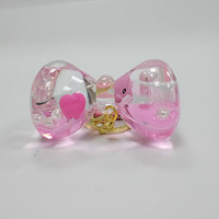 Porte-clés liquide en forme d'arc en acrylique avec figurines de poisson-clown et dauphin, paillettes flottantes, pendentif de sac, logo personnalisé, souvenir
