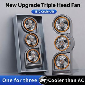 3 Head Table Type-C Fast Charging Low Noise Adjustable <b>Small</b> Desktop Personal Cooling Fan for Office - Product Image 2