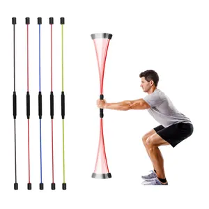 FDFIT yüksek kaliteli jimnastik spor fiberglas Flexi Bar ile kauçuk salınımlı direnç egzersiz aerobik salıncak çubuğu