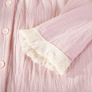 Nouvel Arrivage – Ensemble Pyjama Femme 100 % Coton Doux et Confortable en Gaze Tissée Colorée avec Franges – Collection Printemps/Été - Product Image 5