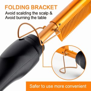 Brosse chauffante professionnelle pour coiffure, fer à boucler compact pliable, peigne lisseur portable pour cheveux – Commande en gros - Product Image 2