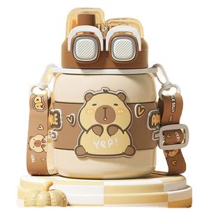 Capybara Cartoon 620ml Stainless Steel Travel Mug Leak-Proof Insulated Coffee Tea Cup Quality <b>Metal</b> <b>Material</b> for Promotions - Product Image 1