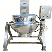 Marmite électrique à double enveloppe avec grattoir en PTFE, capacité de 50L à 1000L, en acier 304, inclinable, antiadhésive, anti-brûlure, certifiée CE