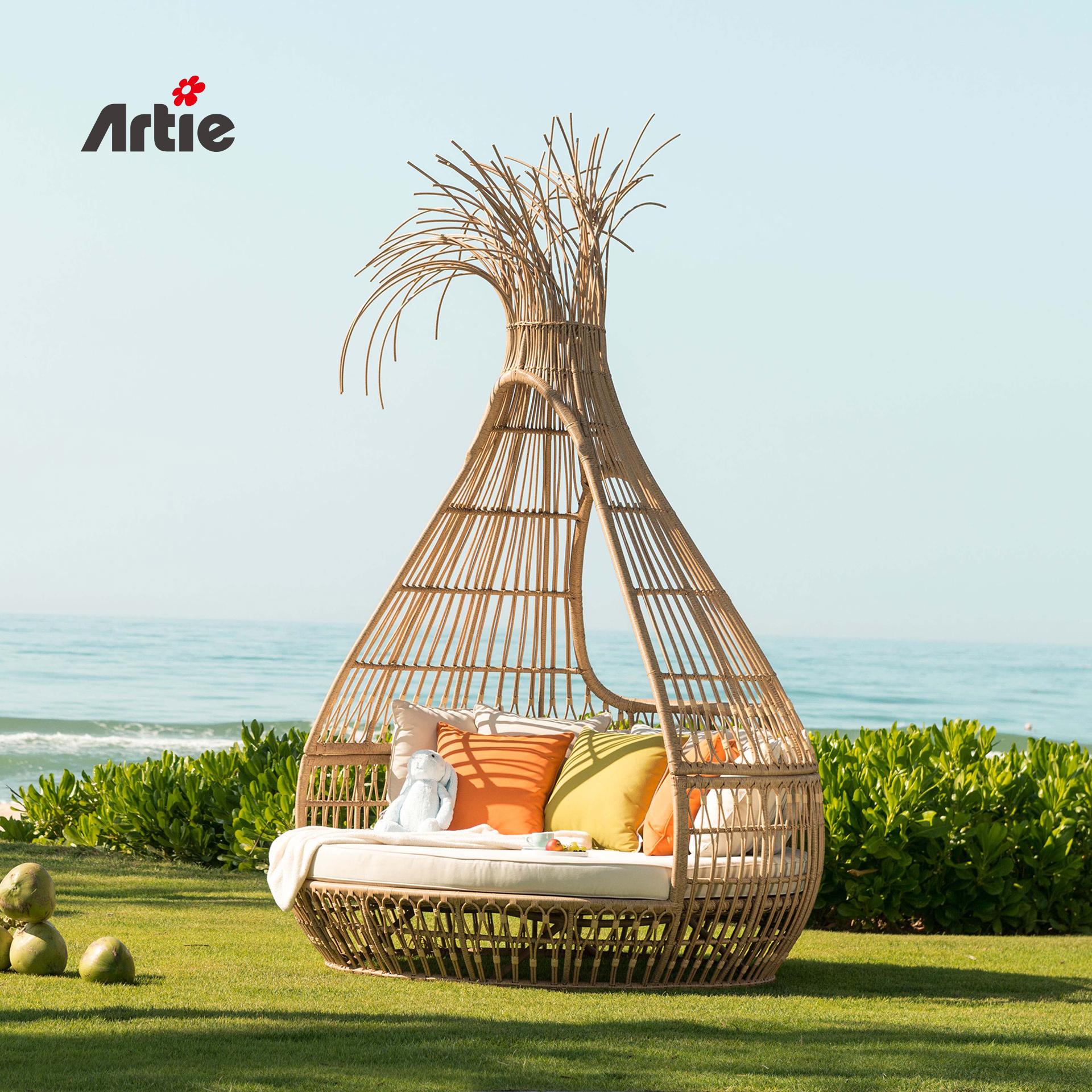 Artie Hoge Kwaliteit Hotel Zwembad Meubelen Rotan Lounge Bed Recreatie Tuin Ligbed Buiten