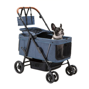 Bán Buôn Nhà Máy Ánh Sáng Màu Xanh Xách Tay Sang Trọng Thời Trang Dây Kéo <span class=keywords><strong>Pet</strong></span> Dog Wagon Xe Đẩy Tàu Sân Bay Với 4 Bánh Xe <span class=keywords><strong>Pet</strong></span> Xe Đẩy Con Chó - Product Image 1