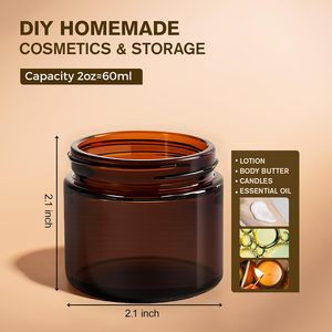 Envases Cosméticos al por Mayor, Tarro de Crema Cosmética de Plástico PET Ámbar Mate de 3oz-16oz con Tapa de Rosca Blanca/Negra para Loción - Product Image 2