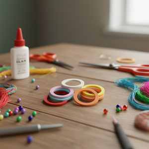 Cerchi in Legno Cavi Rotondi Ilan, Diametro 3,5 cm, Multicolore, 12 Pezzi, Base per Lavori Artigianali - Product Image 3