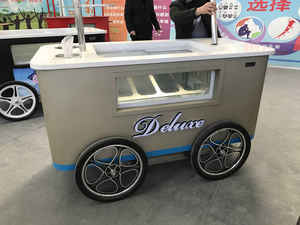 Chariot à glaces mobile avec 10 bacs de congélation indépendants, design personnalisable pour les magasins de crème glacée commerciaux - Product Image 2