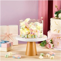 Support de gâteau en acrylique transparent avec lumières LED Boîte cylindrique pour présentation de fête d'anniversaire de mariage