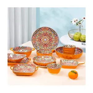 Network Red Porcelain Tableware Household Tableware Creative Underglaze Color Rice Bowl