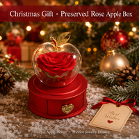 Ensemble cadeau de bijoux en forme de pomme en acrylique de luxe avec tiroir doublé de velours pour Noël, mariage, fête