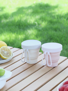 Socan Silicone Folding Water Bottles Mini Retractable <strong>Cup</strong> Silicone <strong>Collapsible</strong> <strong>Cup</strong> with Lid Travel Camping Outdoor Activity - Product Image 6