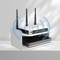 Étagère murale à 2 niveaux pour routeur WiFi, support de rangement pour routeur sans fil avec clous adhésifs sans trace