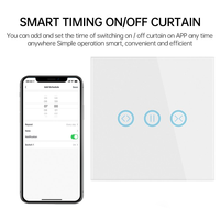 Interrupteur mural intelligent à installation facile, panneau tactile en verre, interrupteur intelligent Wifi pour rideaux, compatible avec Alexa et Google Home