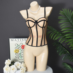 Corsetto Sexy da <span class=keywords><strong>Donna</strong></span> 2025 in Rete con Coppe, Allacciatura e Fascia Trasparente, Modellante per il Corpo - Product Image 6