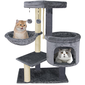 Árbol para Gatos Ecológico con Postes de Papel, Juguetes y Accesorios para Gatos, Empaquetado en Cartón, Edición Navideña para el Juego y Descanso de los Gatos - Product Image 1